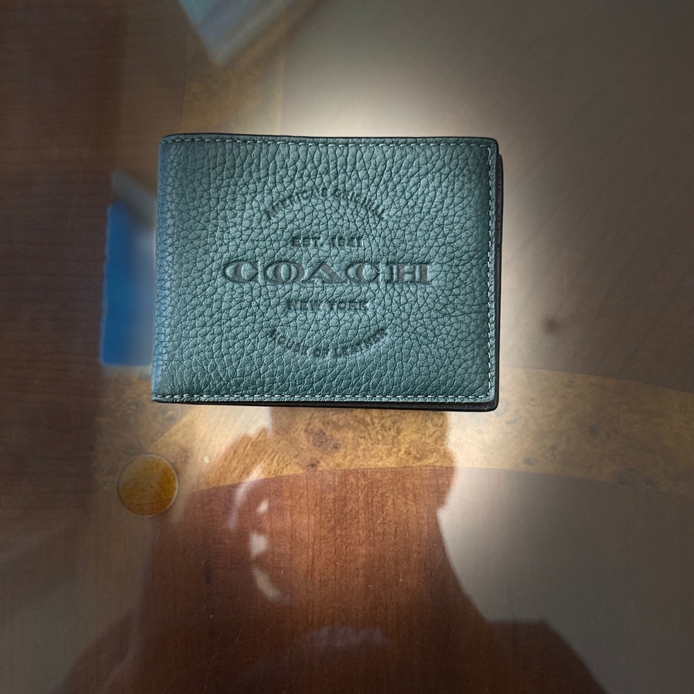 Coach Forest Green Leather Card Holder